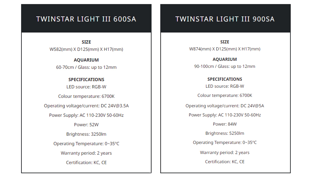 TWINSTAR - LED Light SA-Line III | Đèn LED trồng cây thủy sinh hồ cá