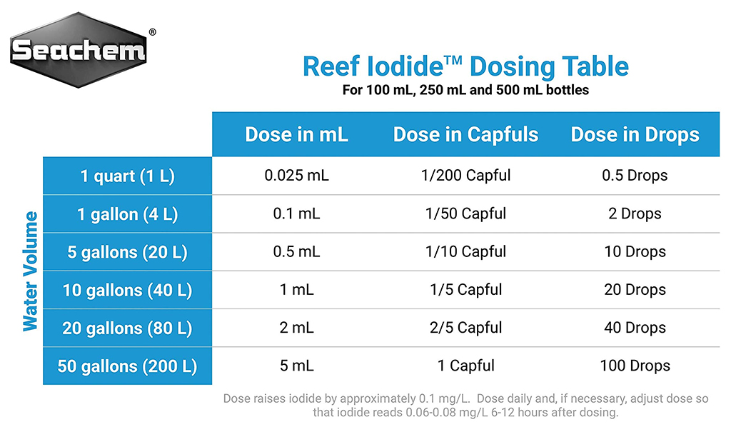 SEACHEM - Reef Iodide | Bổ sung vi lượng cho san hô trong hồ cá biển