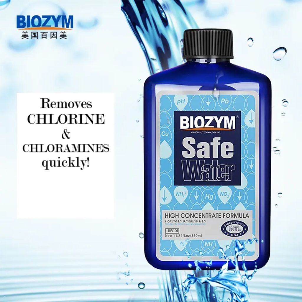 BIOZYM - Safe Water | Khử Clo, Ammonia và chất độc hại trong hồ cá cảnh