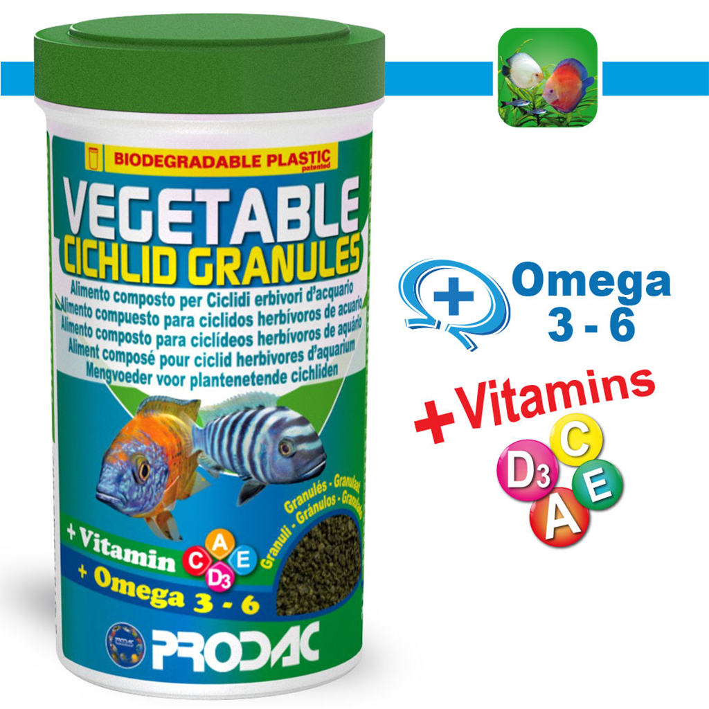 PRODAC - Vegetable Cichlid Granules | Thức ăn cho cá Cichlid ăn tảo