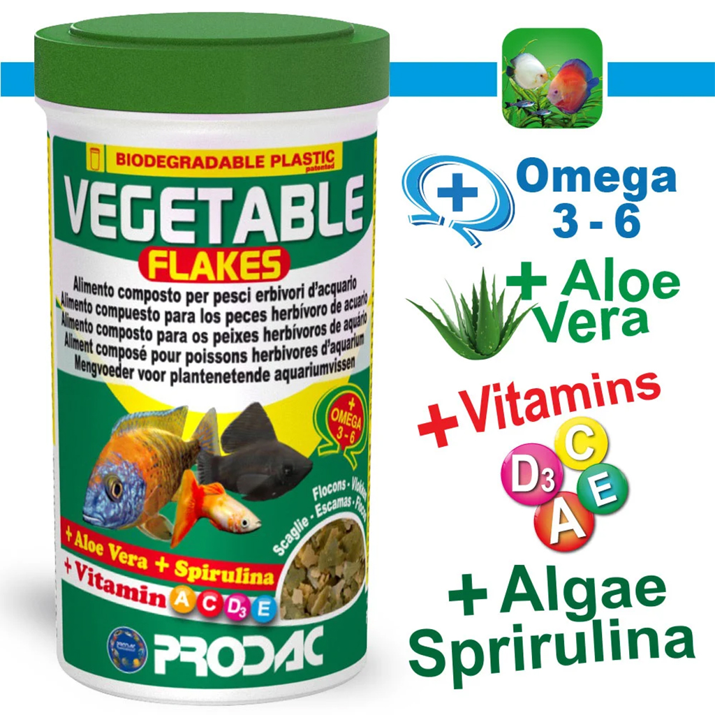 PRODAC - Vegetable Flakes | Thức ăn cá cảnh thủy sinh