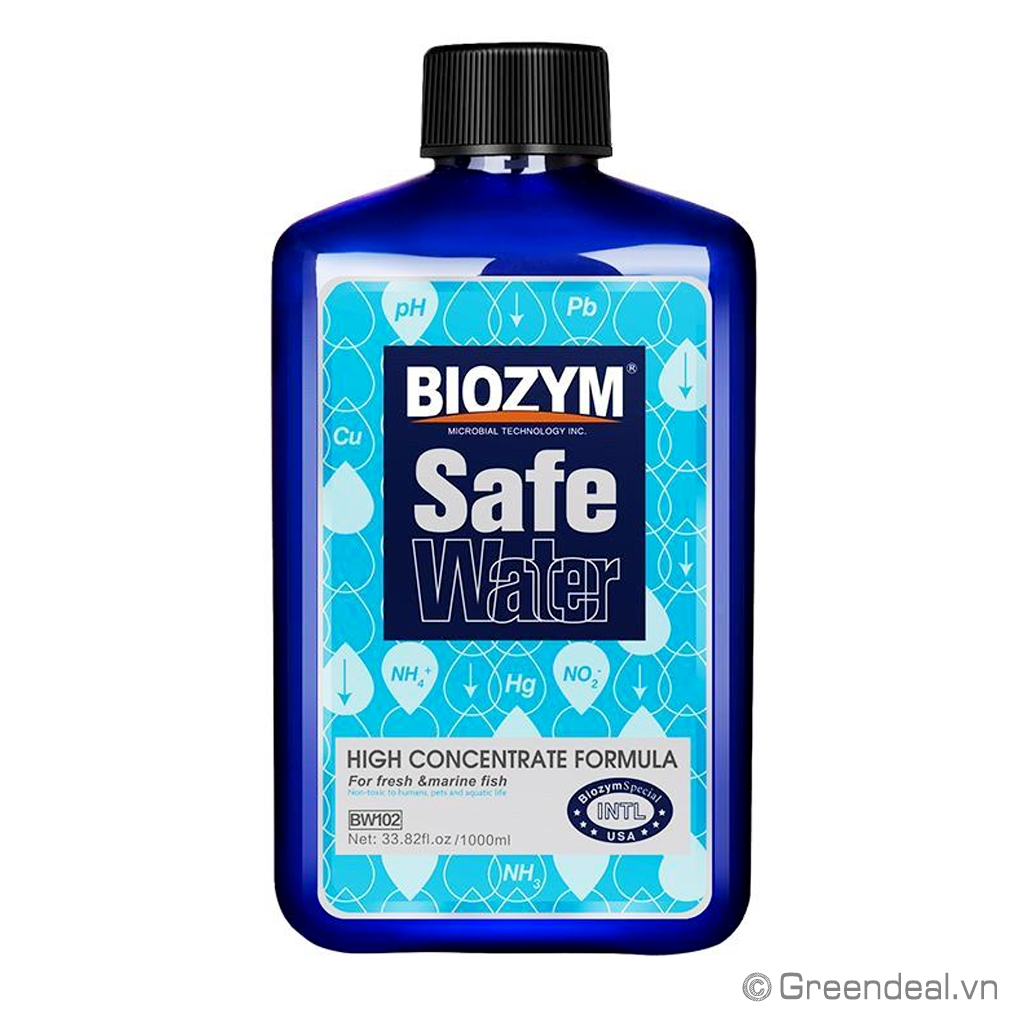 BIOZYM - Safe Water | Khử Clo, Ammonia và chất độc hại trong hồ cá cảnh ...