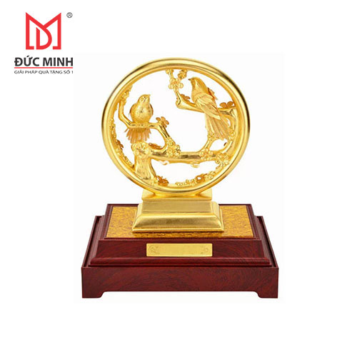 Tượng đôi chim uyên ương mạ vàng 3304