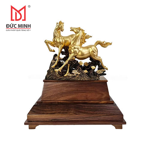 Tượng đôi ngựa mạ vàng 3311