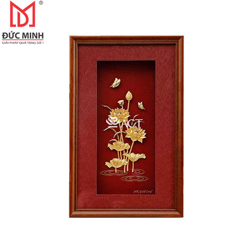 Tranh hoa sen mạ vàng 3406