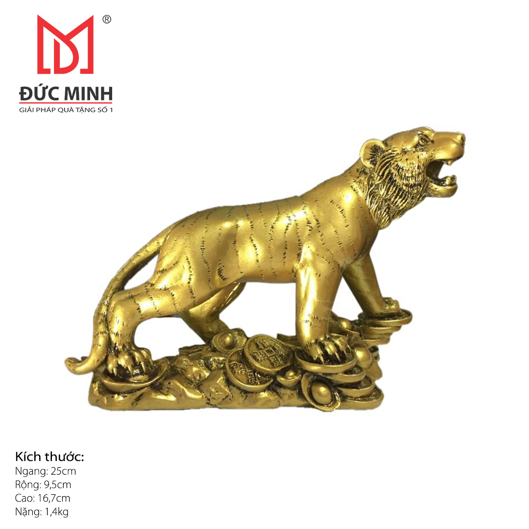 Tượng 12 con giáp Hổ đứng trên đồng tiền