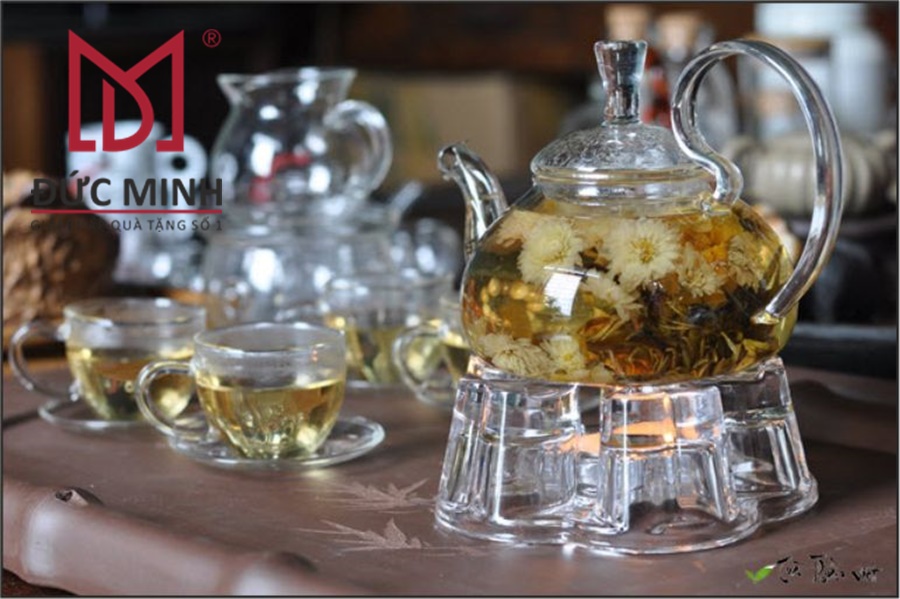 Bộ Ấm Chén Pha Lê Thủy Tinh 3003