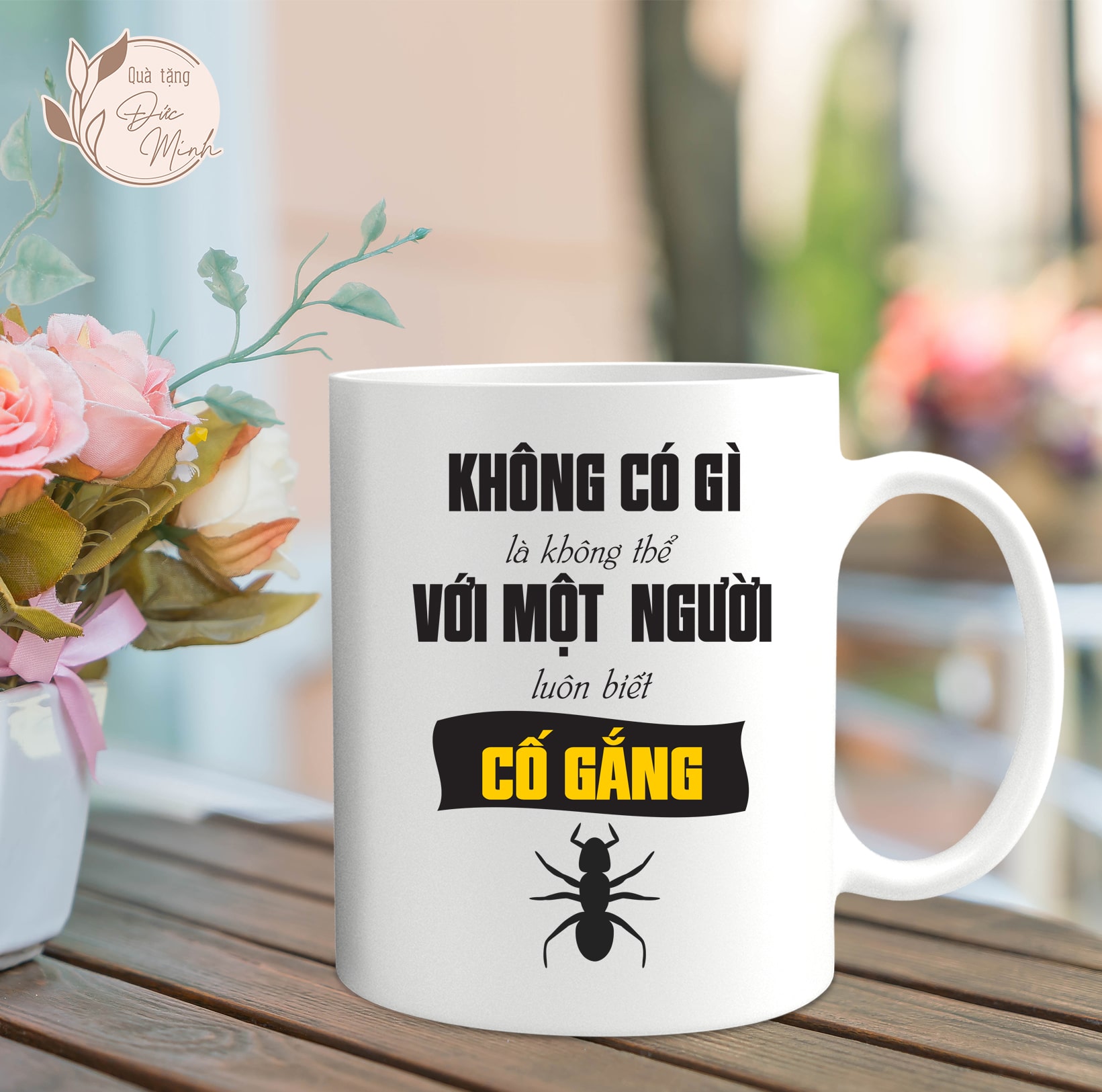 Cốc sứ in câu nói tăng động lực bản thân