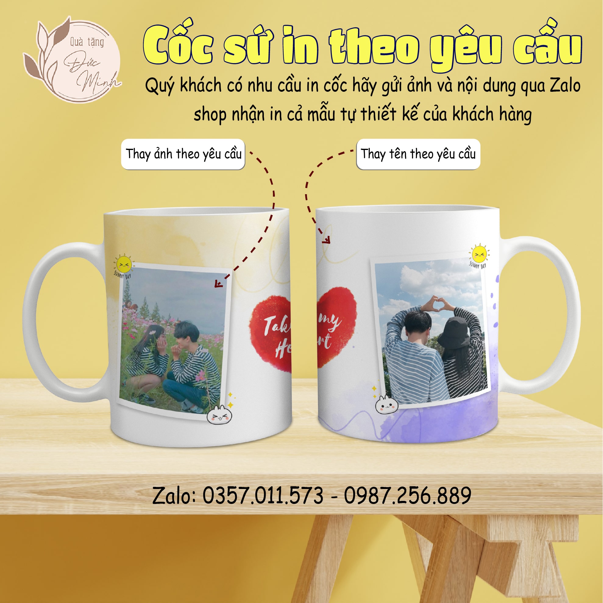 Cốc sứ in theo yêu cầu