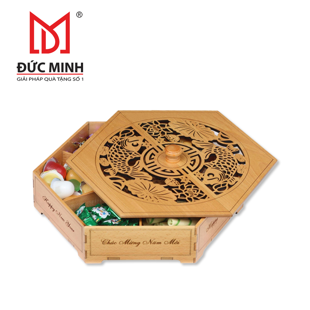 Quà tặng hộp đựng mứt gỗ 4404