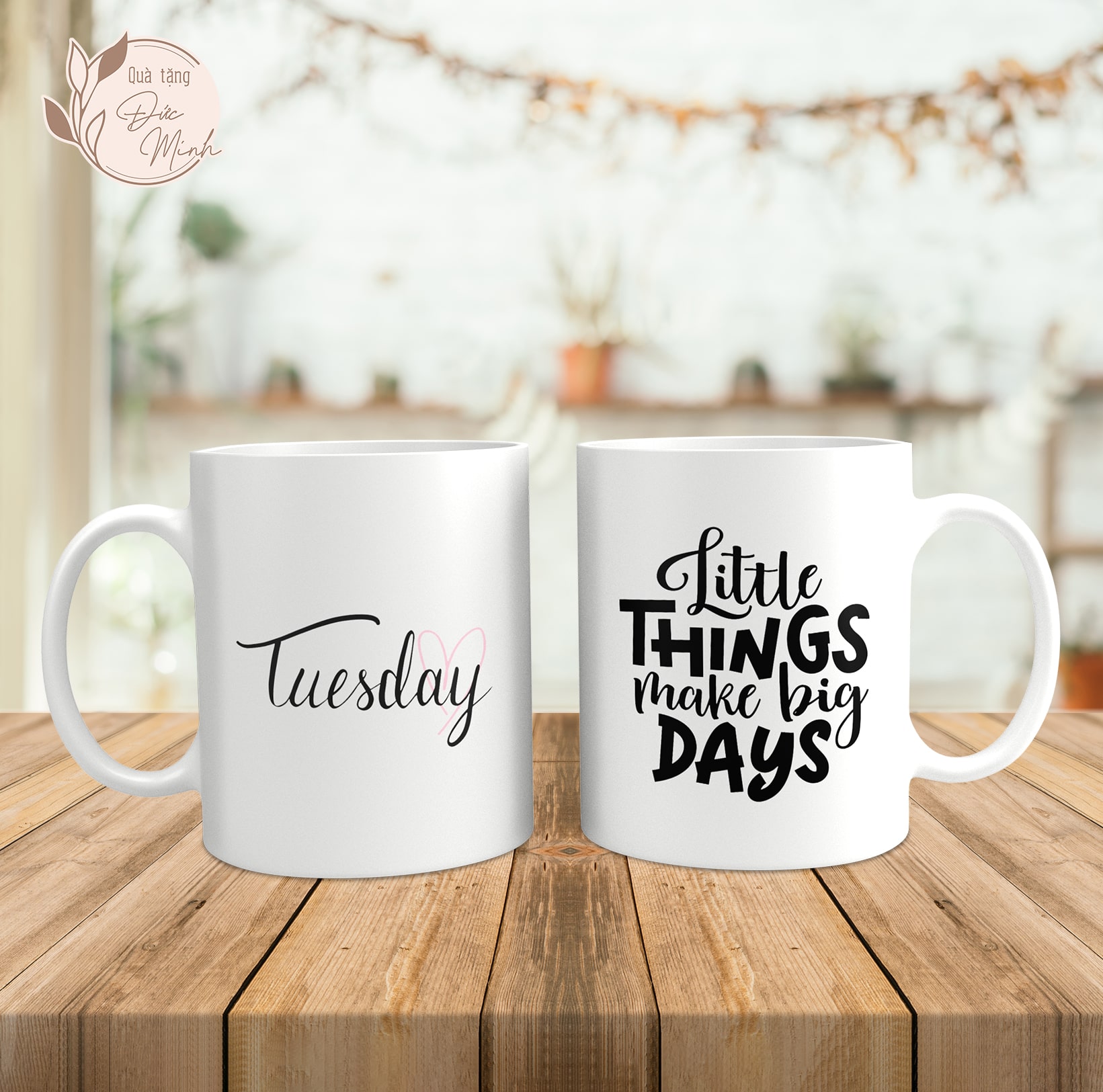 Cốc sứ in chữ các ngày trong tuần