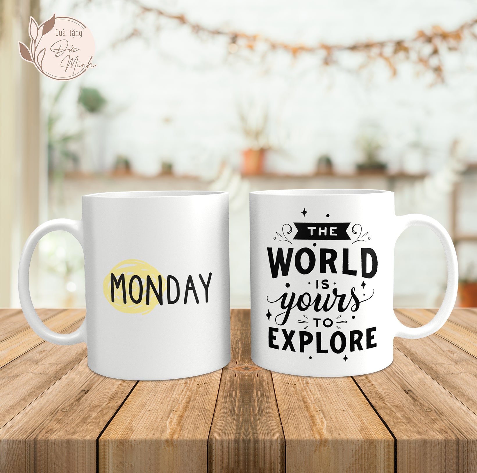 Cốc sứ in chữ các ngày trong tuần