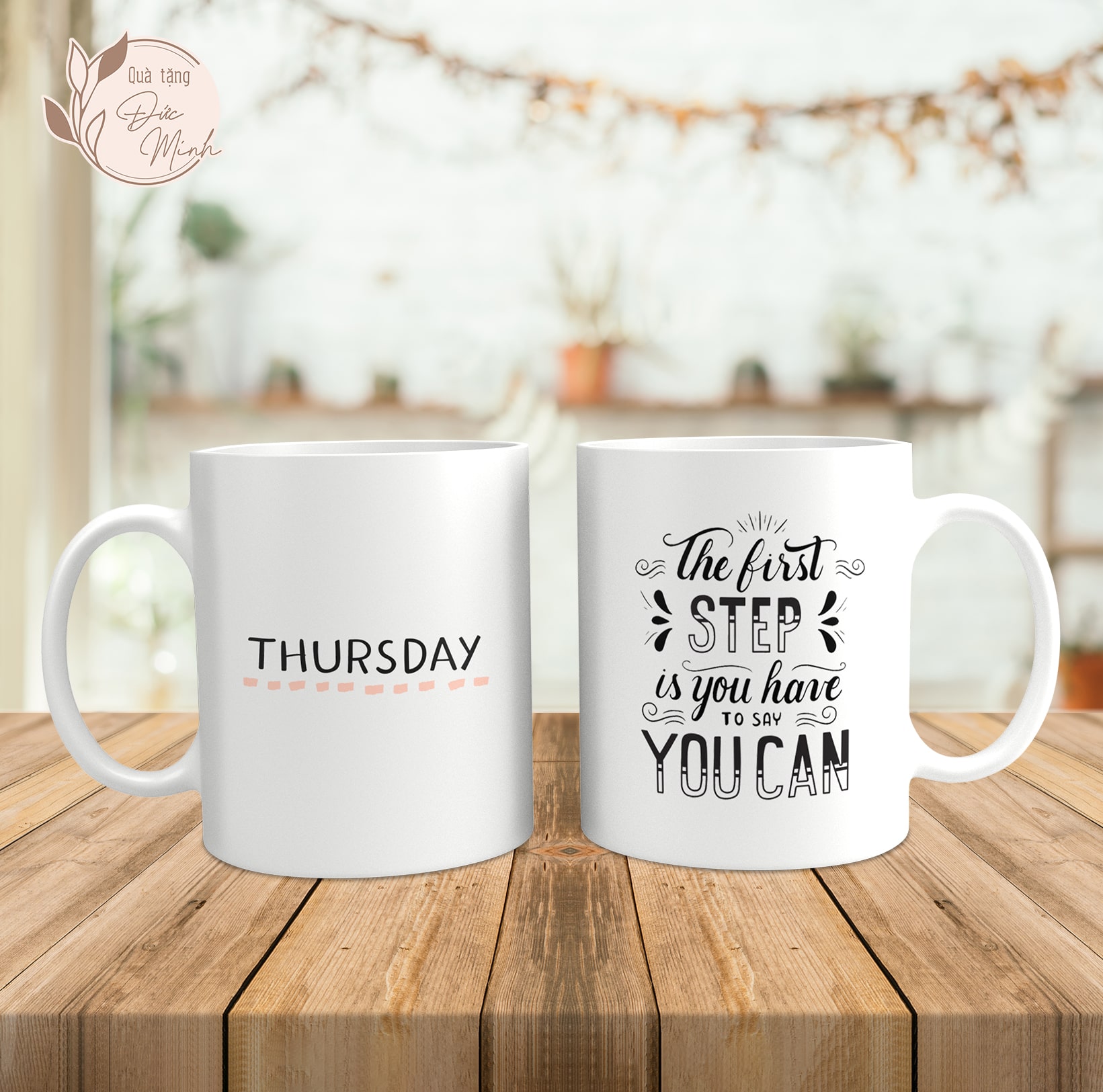 Cốc sứ in chữ các ngày trong tuần