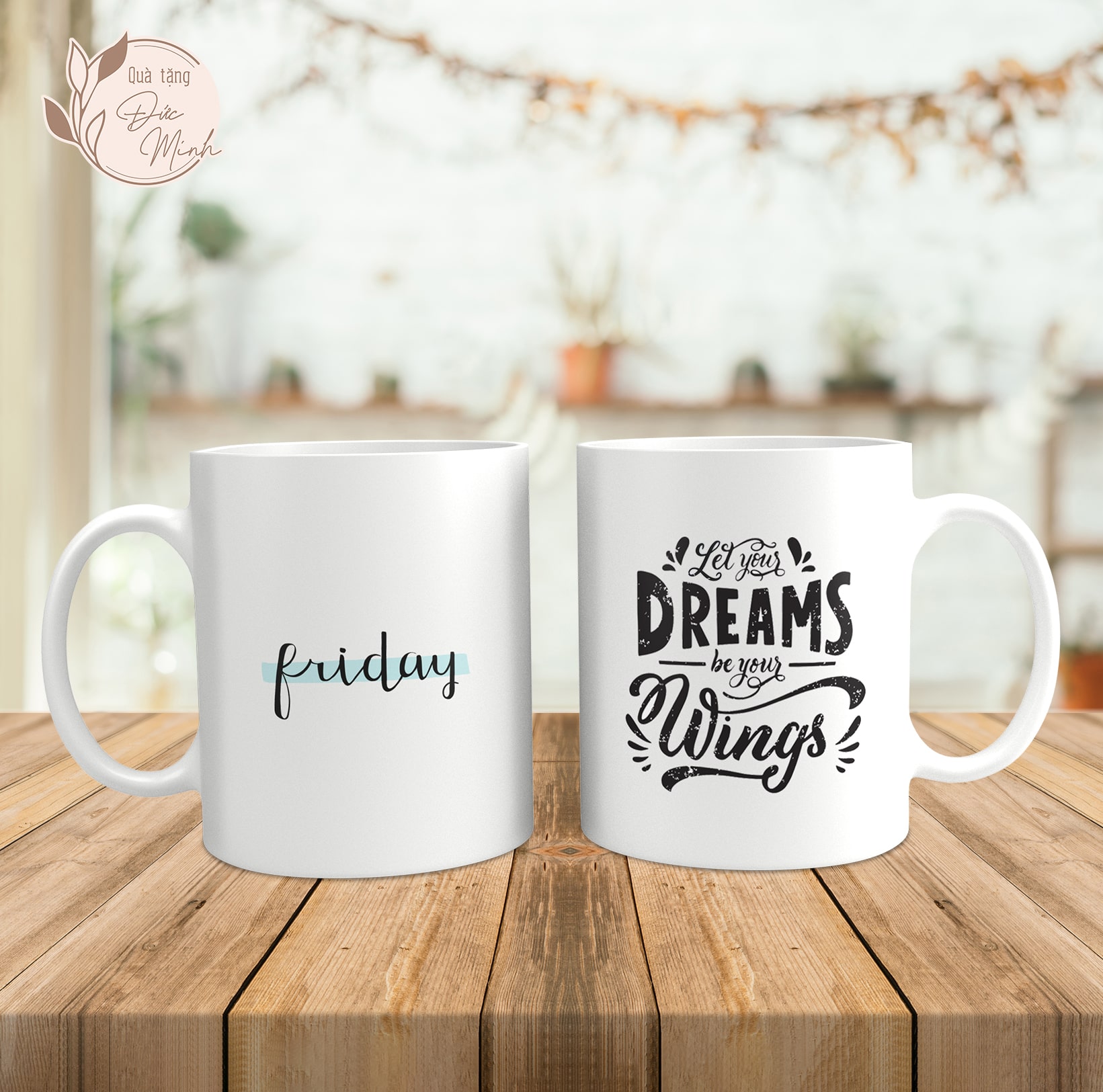 Cốc sứ in chữ các ngày trong tuần