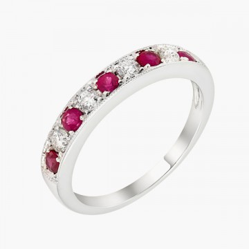 Nhẫn Đá quý thiên nhiên Citrine 6mm double halo