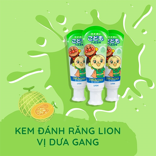 Kem đánh răng trẻ em ( lion 40g ) vị dưa gang