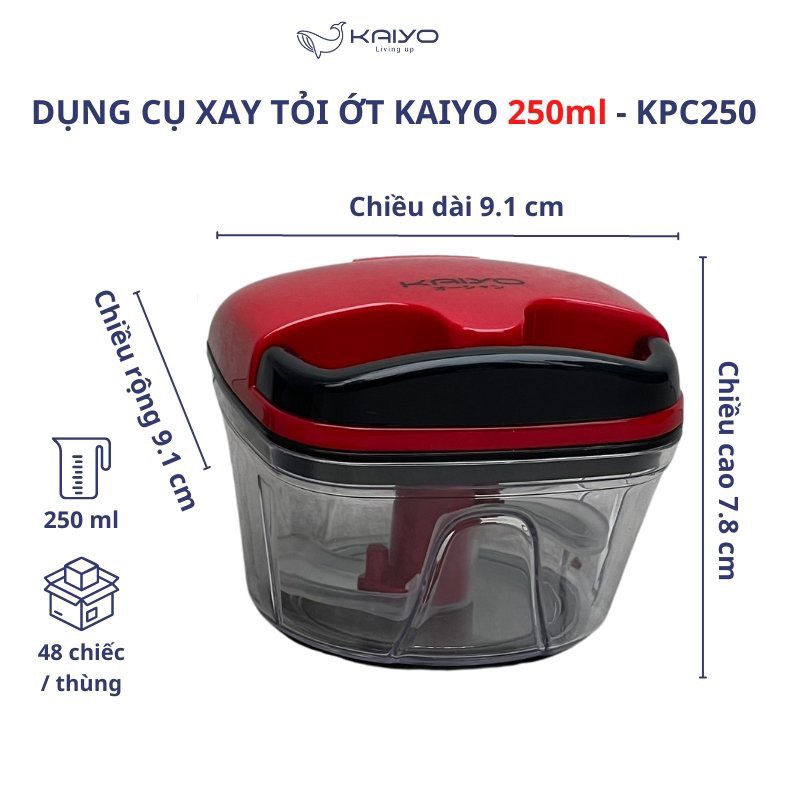 Dụng cụ xay tỏi ớt Kaiyo size S, dung tích 250ml