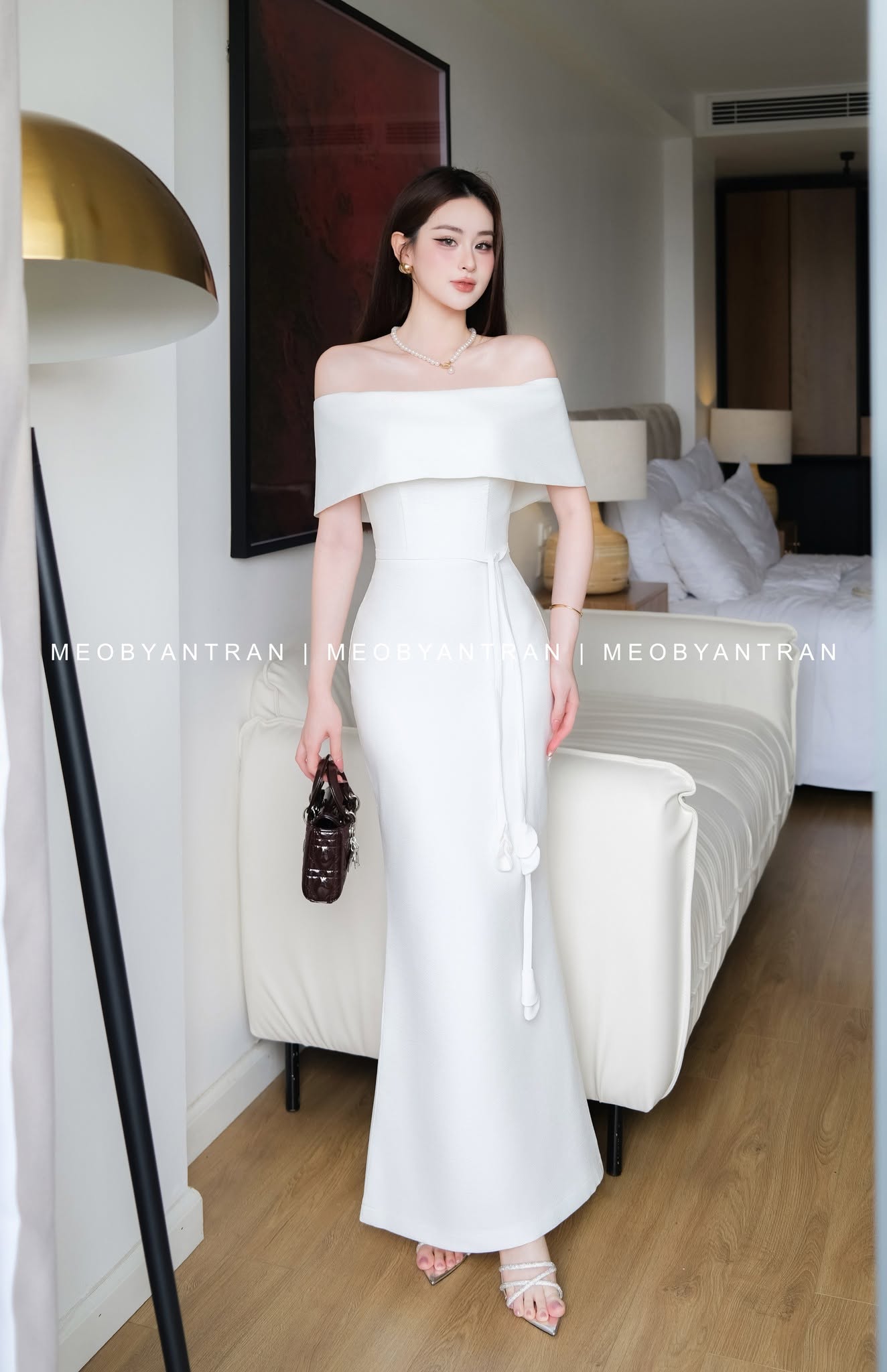 Đầm dự tiệc ôm body trễ vai phong cách đơn giản, thanh lịch #3120