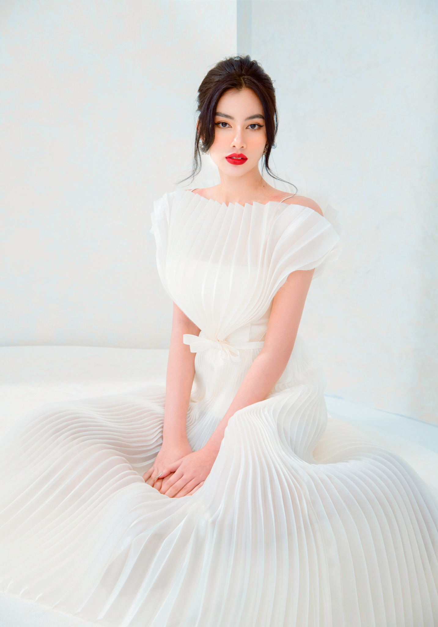 Váy xòe trắng đính hoa – V1578 – Topvay Fashion