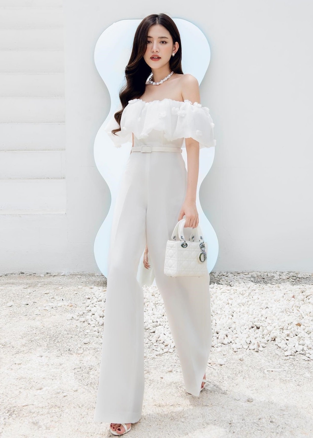 Jumpsuit dài trễ vai đẹp kèm Belt #3008