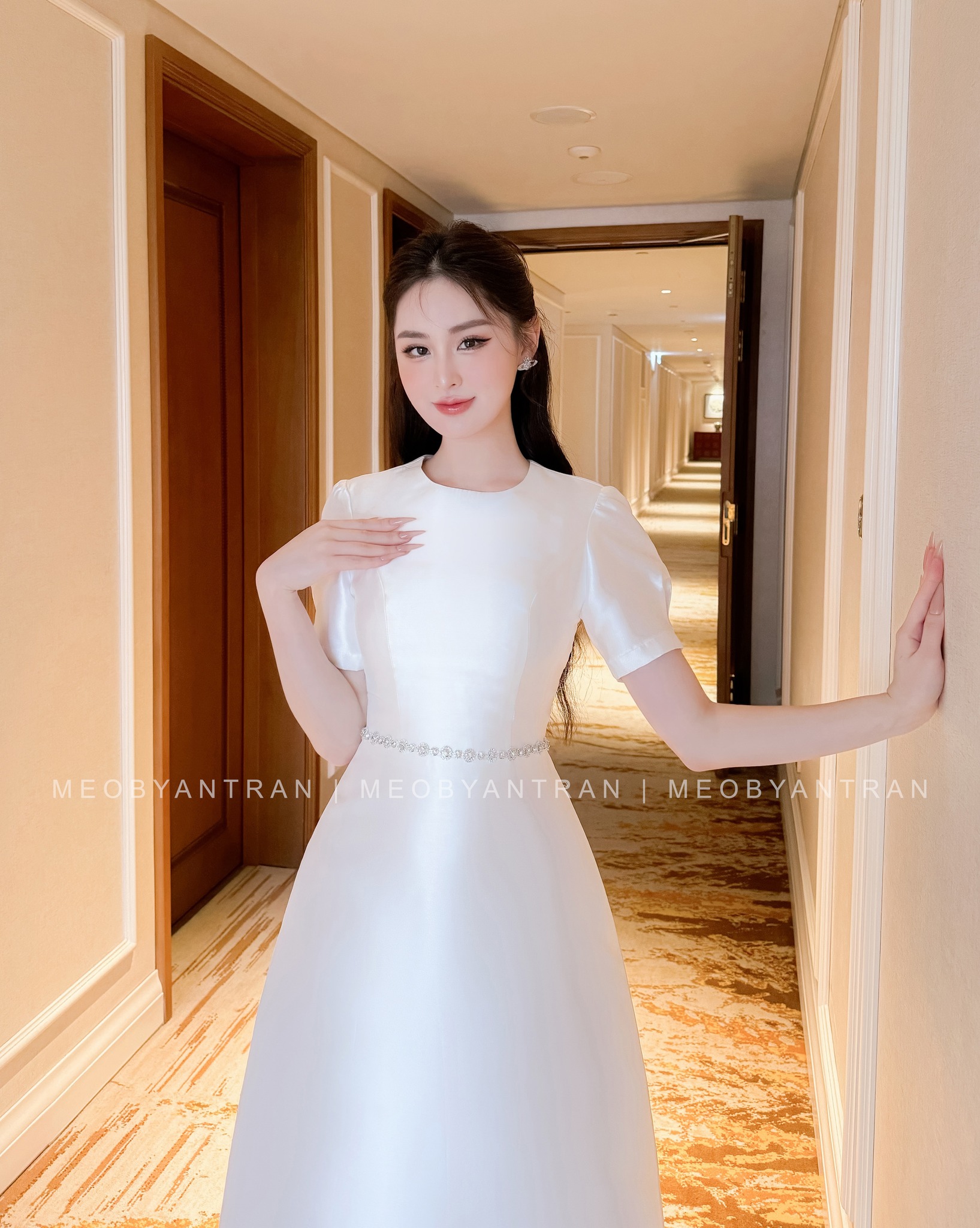 Váy Đầm Xoè Hoa Tone Hồng 3D Đẹp Sang Trọng Cao Cấp Akina Dress