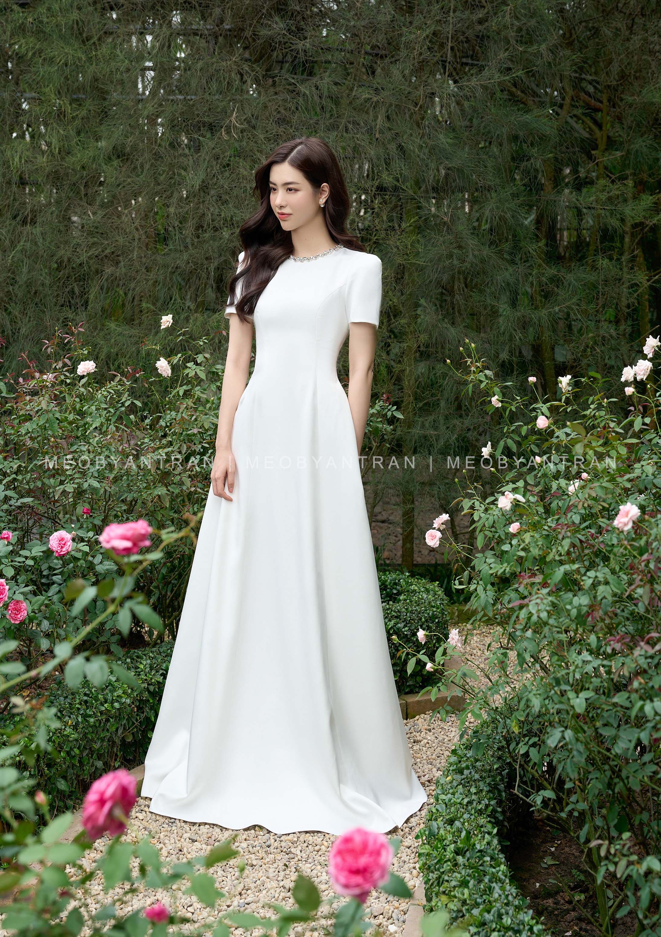 Mua Váy cưới màu trắng hàng thiết kế cao cấp kiểu dáng tiểu thư sang chảnh,  Váy chụp ảnh cưới . - Yeep