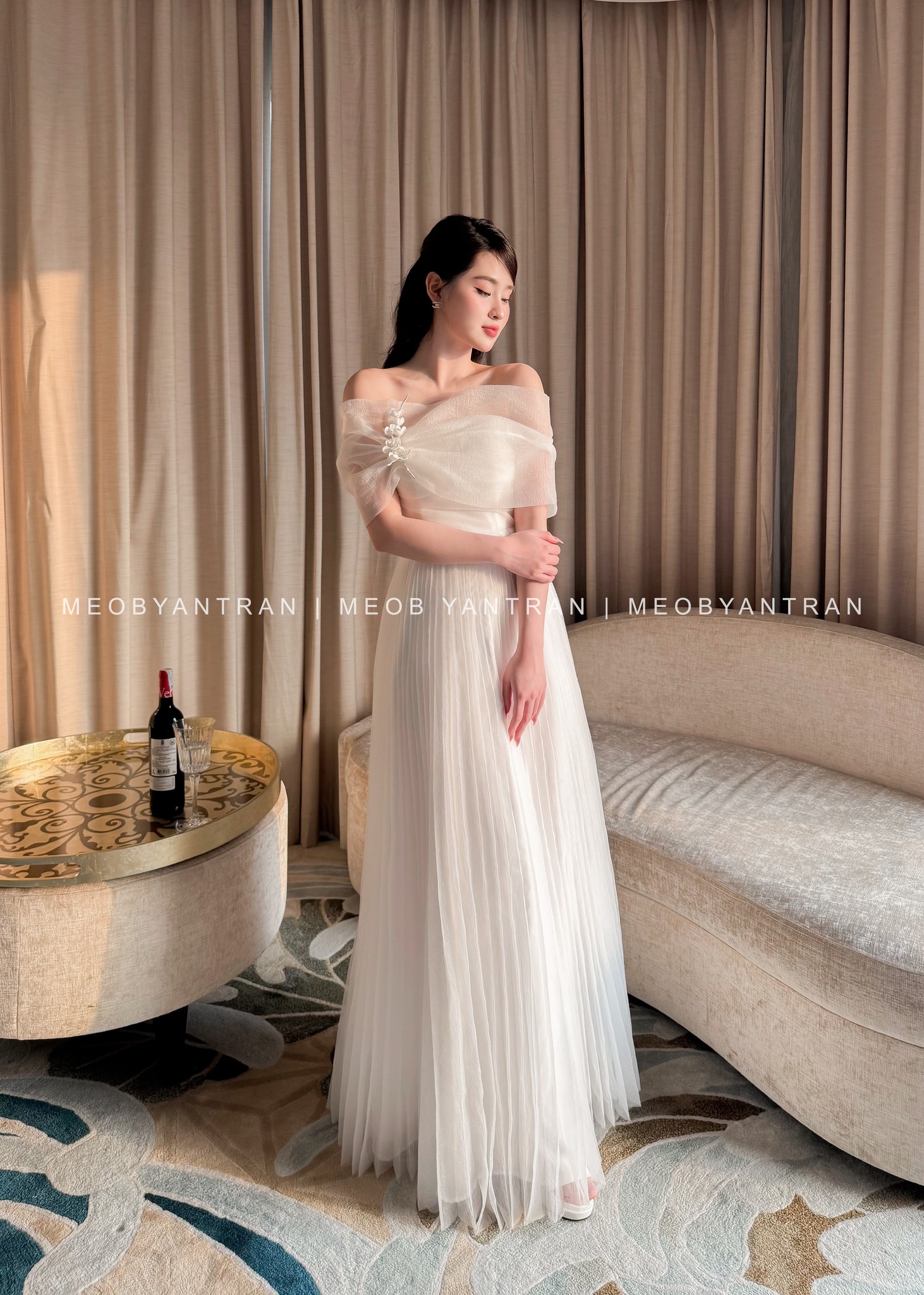 Váy voan xếp ly dáng dài phong cách trẻ trung, dễ thương #1031