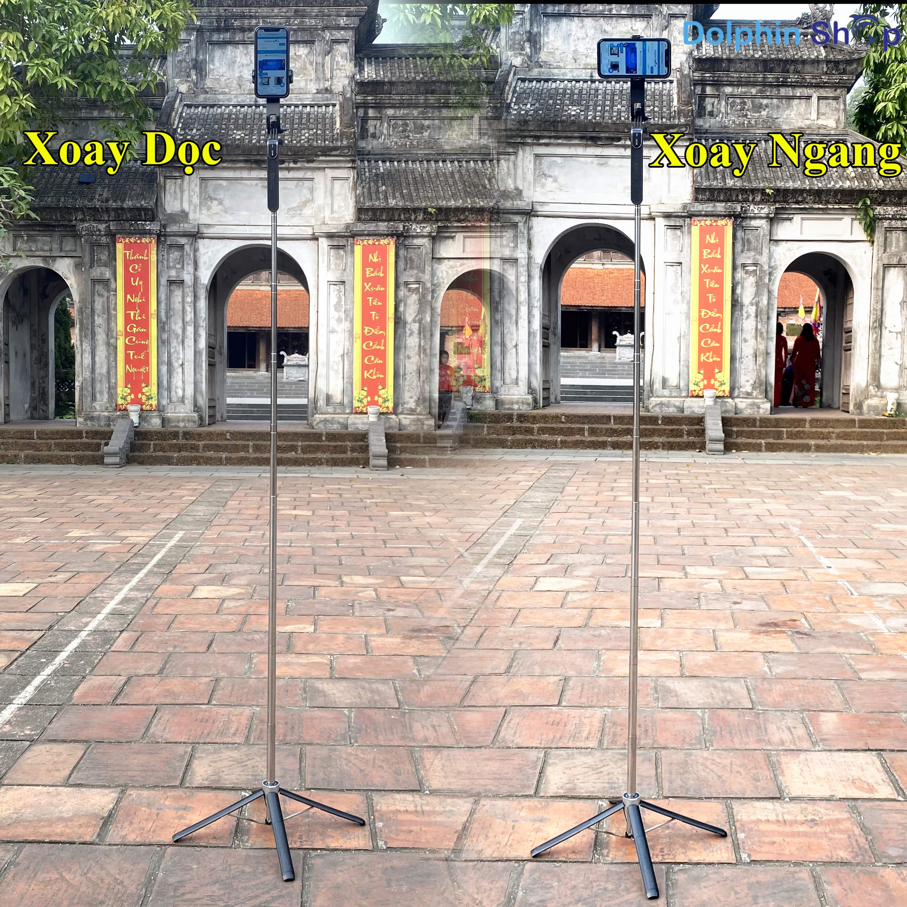 Gậy Chụp Ảnh P180 P185 Có Tay Quay Video 360 Độ, Làm Giá Đỡ