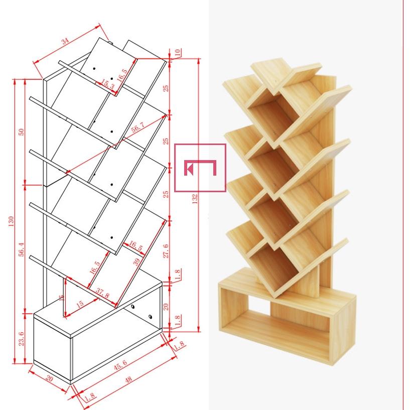 KỆ GIÁ SÁCH HÌNH CÂY  KHS02