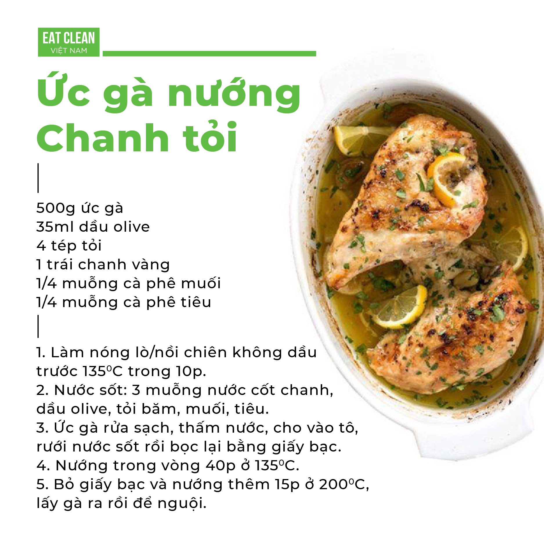 Ức gà nướng canh tỏi