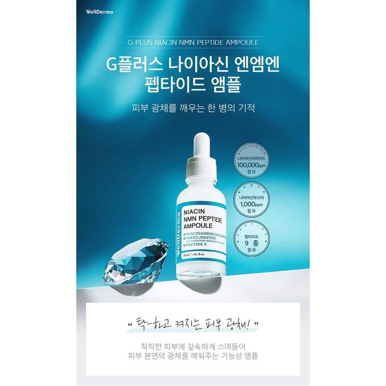 Tinh Chất Serum 10% Niacinamide + Peptide Dưỡng Trắng Da Chuyên Sâu Hàn Quốc Wellderma G Plus 30ml