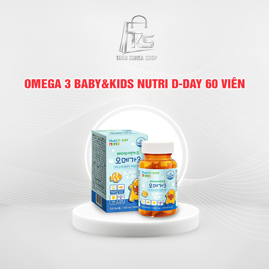 Omega 3 Baby&Kids Nutri D-Day 60 viên – Viên uống bổ não cho trẻ