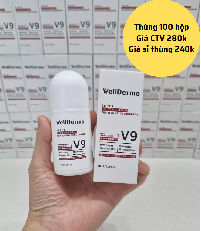 LĂN NÁCH WELLDERMA GLUTATHIONE DƯỠNG TRẮNG GIẢM THÂM