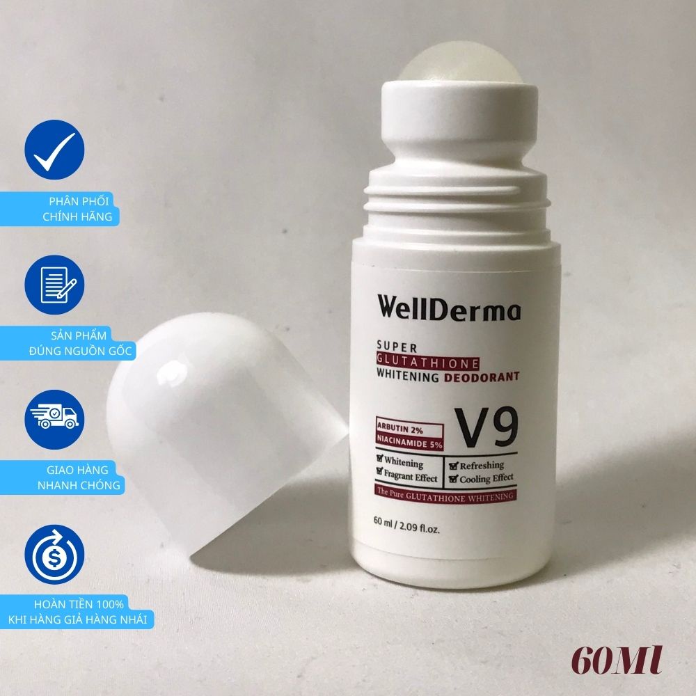 LĂN NÁCH WELLDERMA GLUTATHIONE DƯỠNG TRẮNG GIẢM THÂM