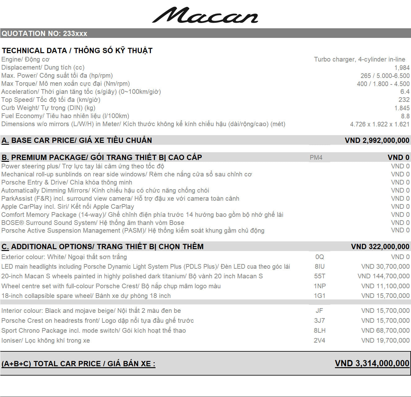Porsche Macan 2023 (XE MỚI CHƯA ĐĂNG KÝ)