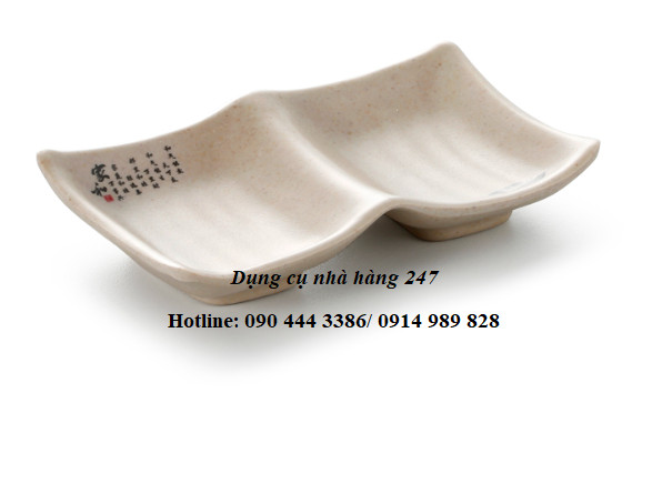 Chén chấm 2 ngăn “ CÁ TỐT LÀNH”:  JWT-58
