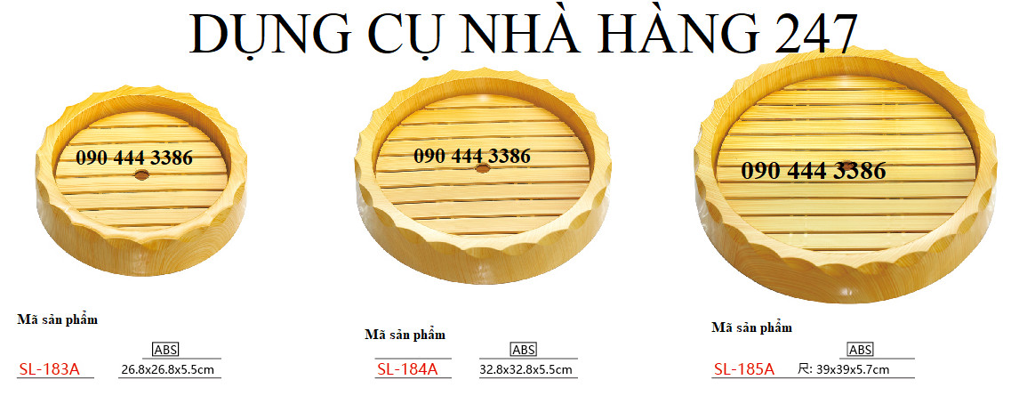 Khay sushi, sashimi giả gỗ SL-183A/ SL-184A/ SL-185A