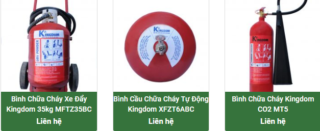 Bình chữa cháy xe đẩy ABC, BC Kingdom chính hãng tại Hà Nội