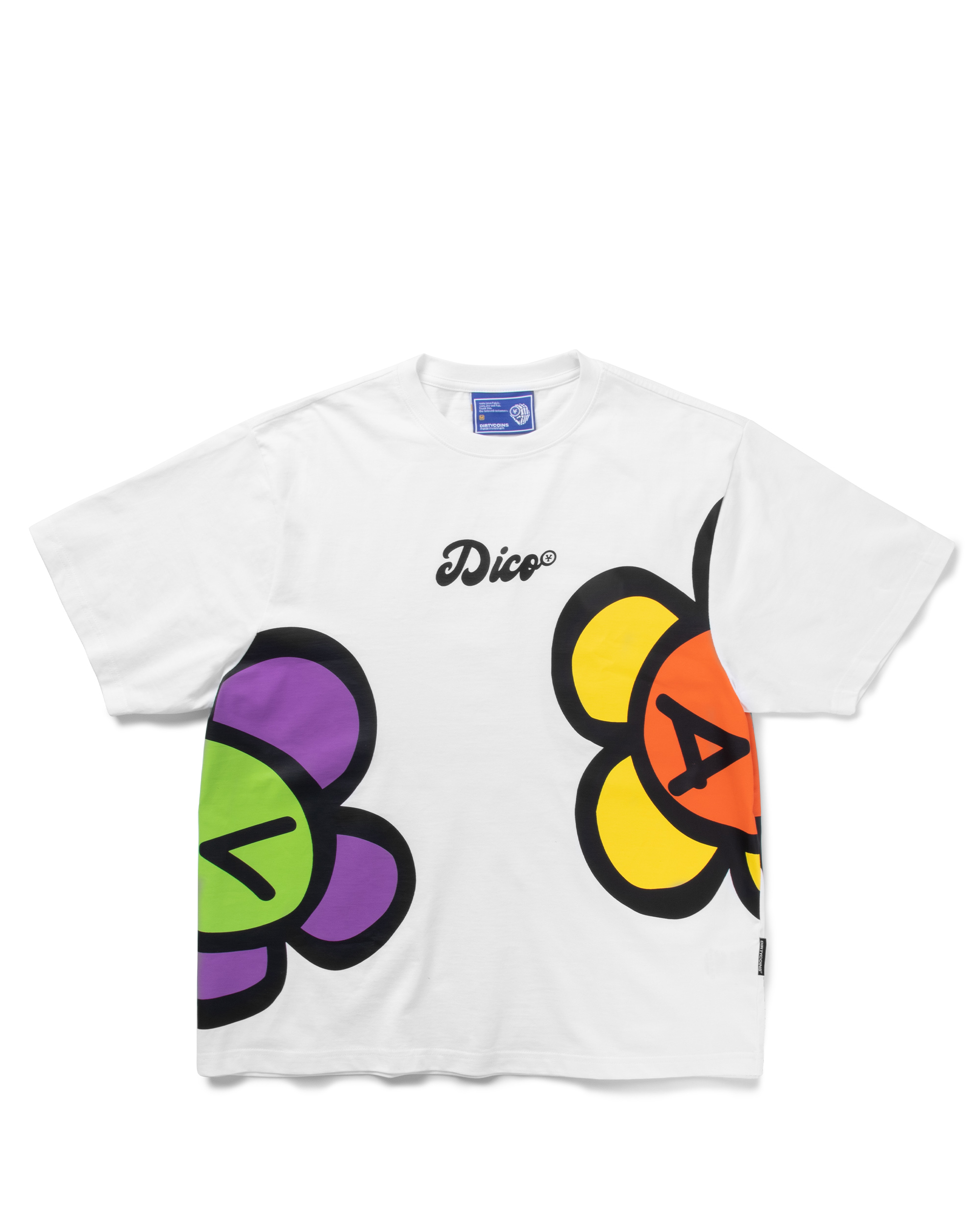 DirtyCoins Twin Flowers T-shirt -  White