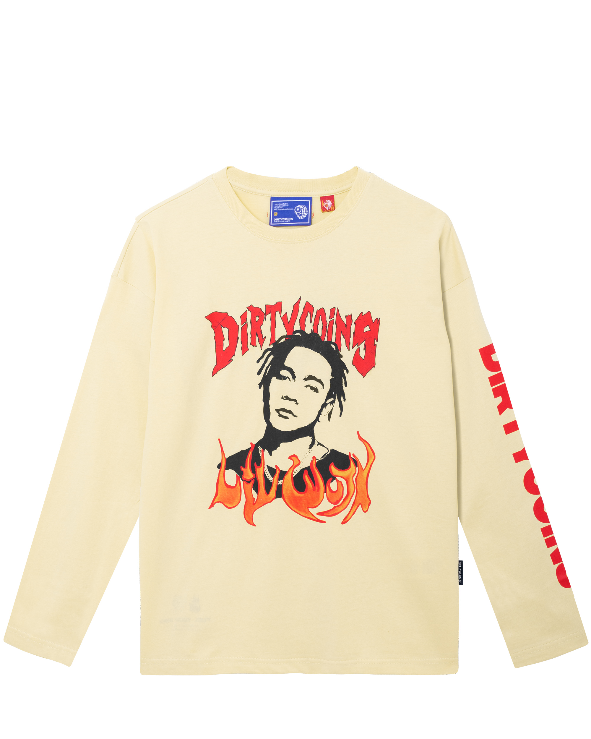 DirtyCoins x LilWuyn Print L/S T-Shirt - Tan
