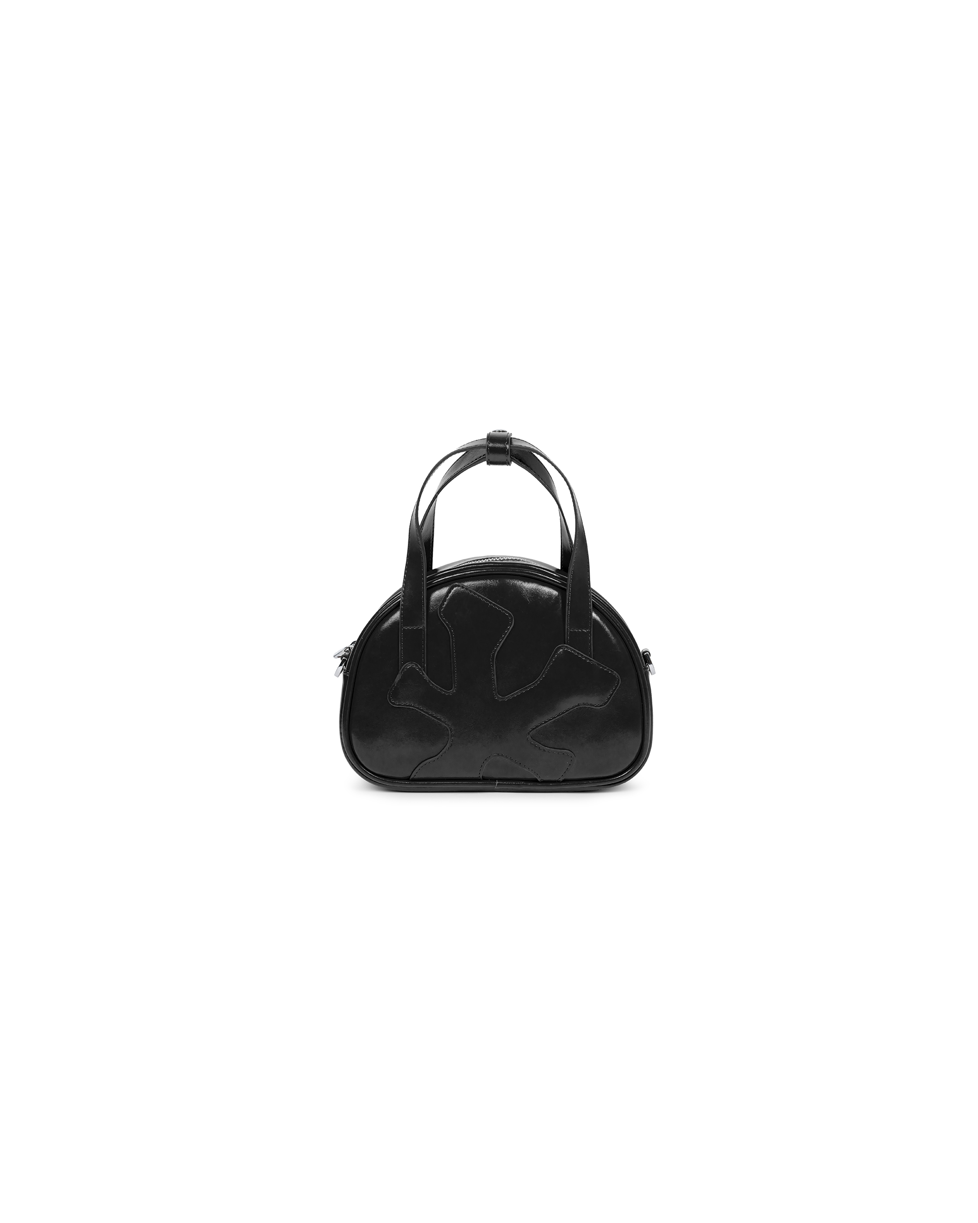 ‘Y’ Logo Patches Mini Bowler Bag - Black