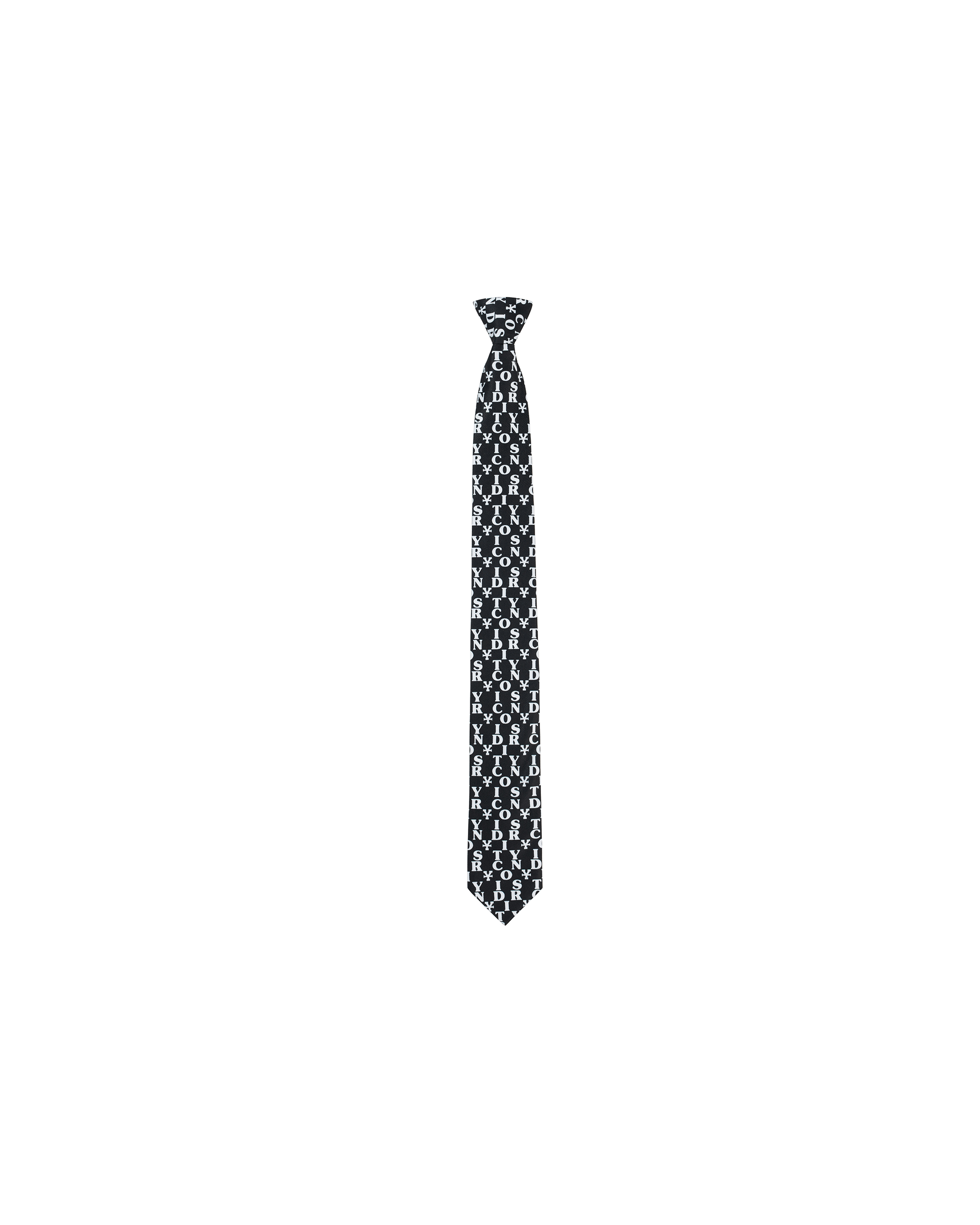 Letters Monogram Silk Tie - Black