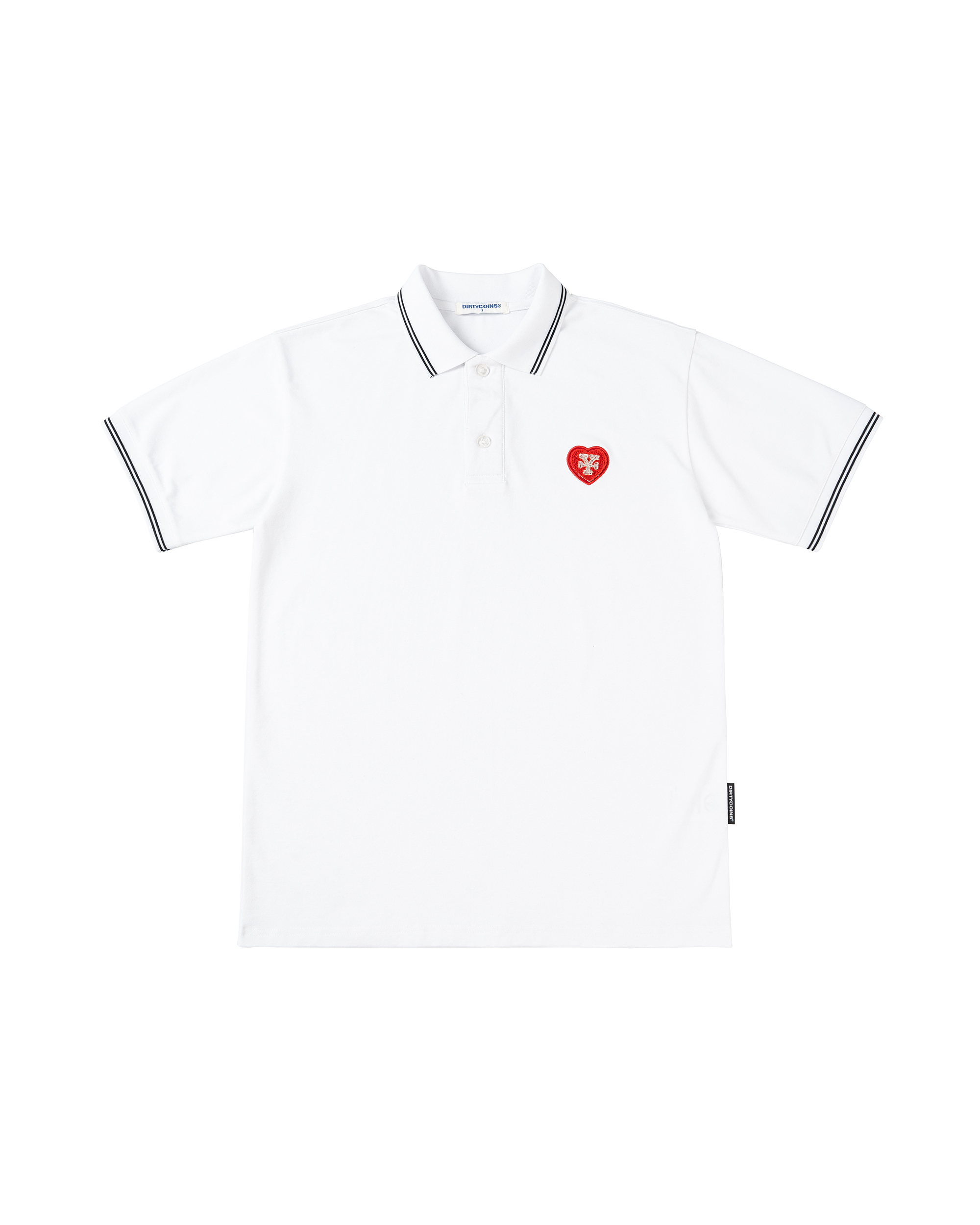 Heart Patch Regular Polo - White