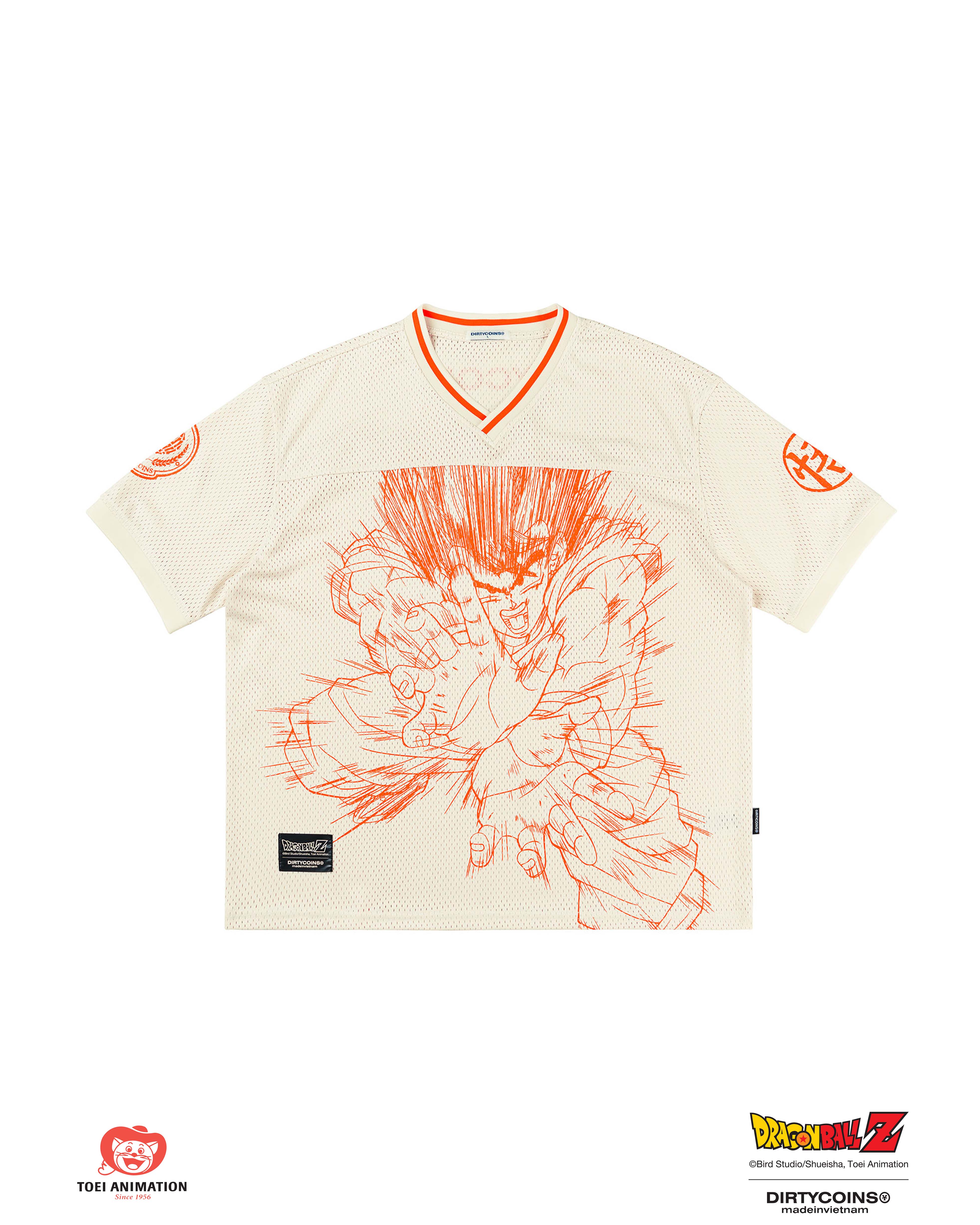 Áo Thun Jersey Football DC x DBZ Goku - Cream/Orange