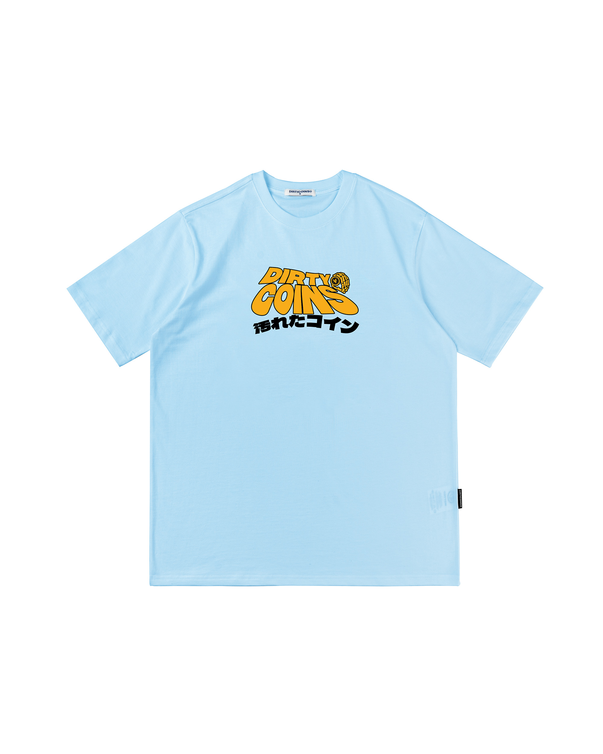 DirtyCoins Wavy Logo T-Shirt - Baby Blue