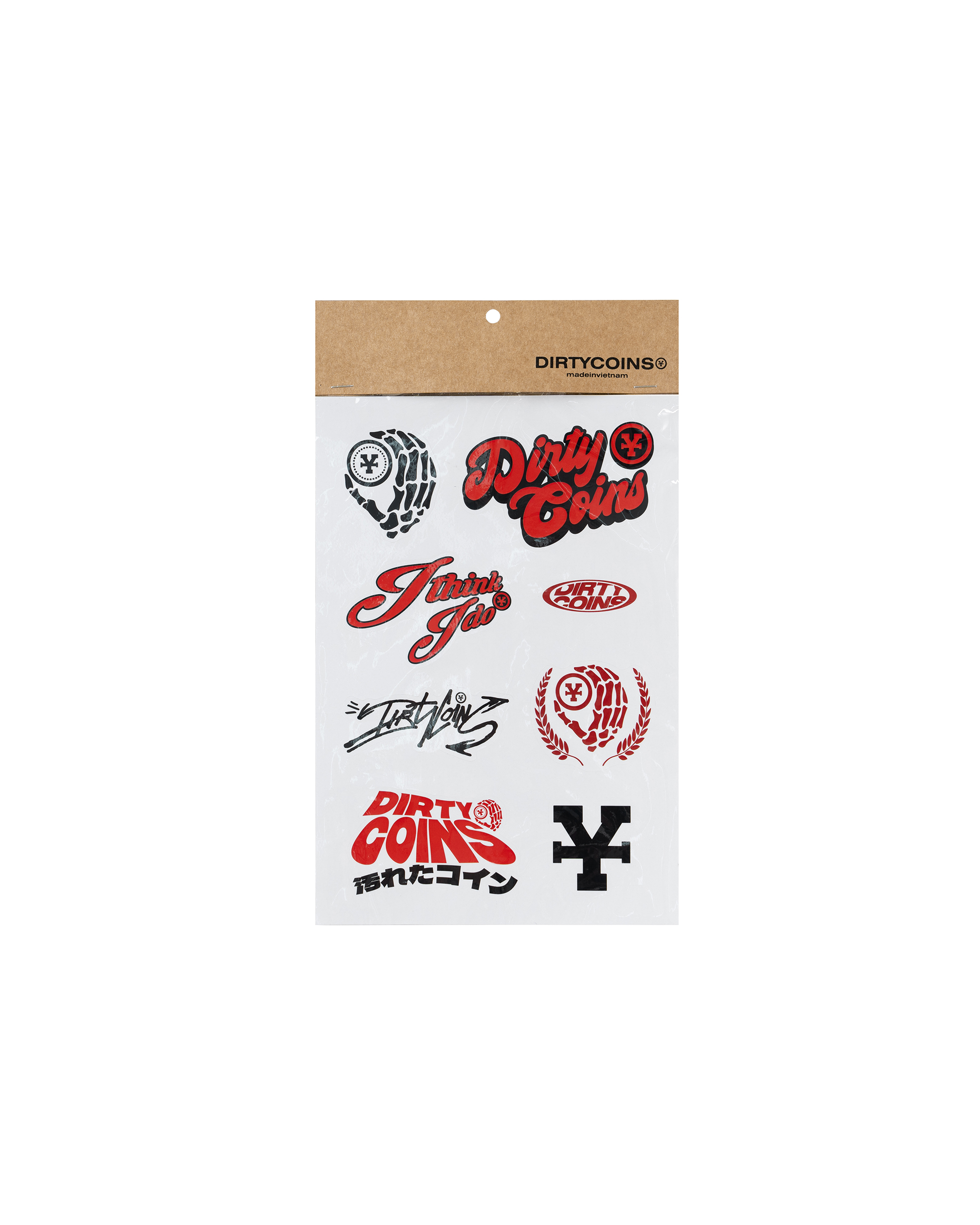 Sticker DirtyCoins Logo & Logo - Black/Red