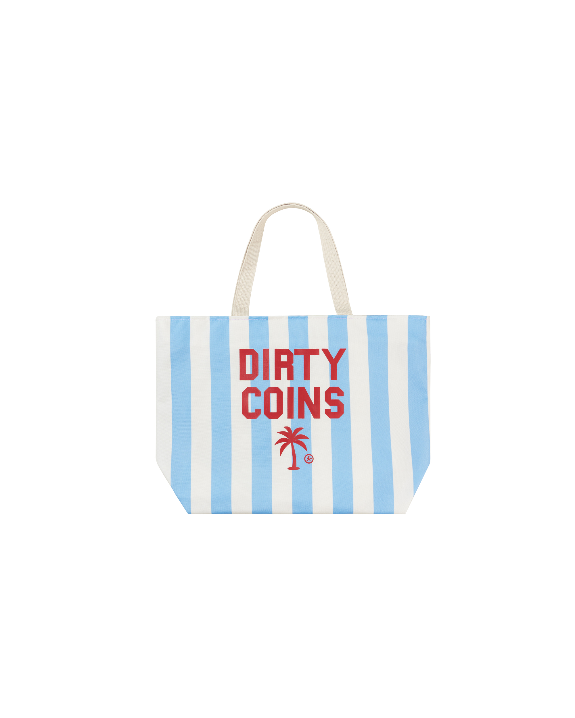 School Canvas Striped Tote Bag - Blue