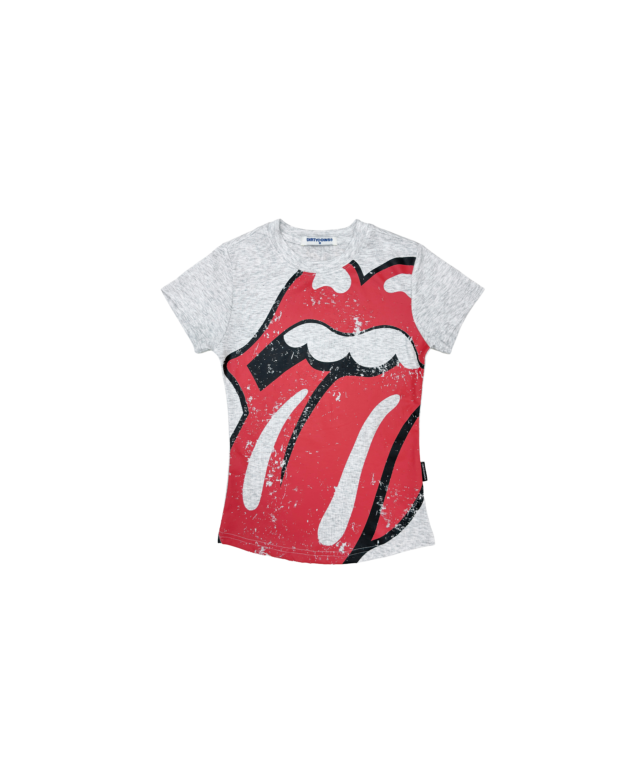 DCxRS Loud Tongue Fitted Baby Tee Grey