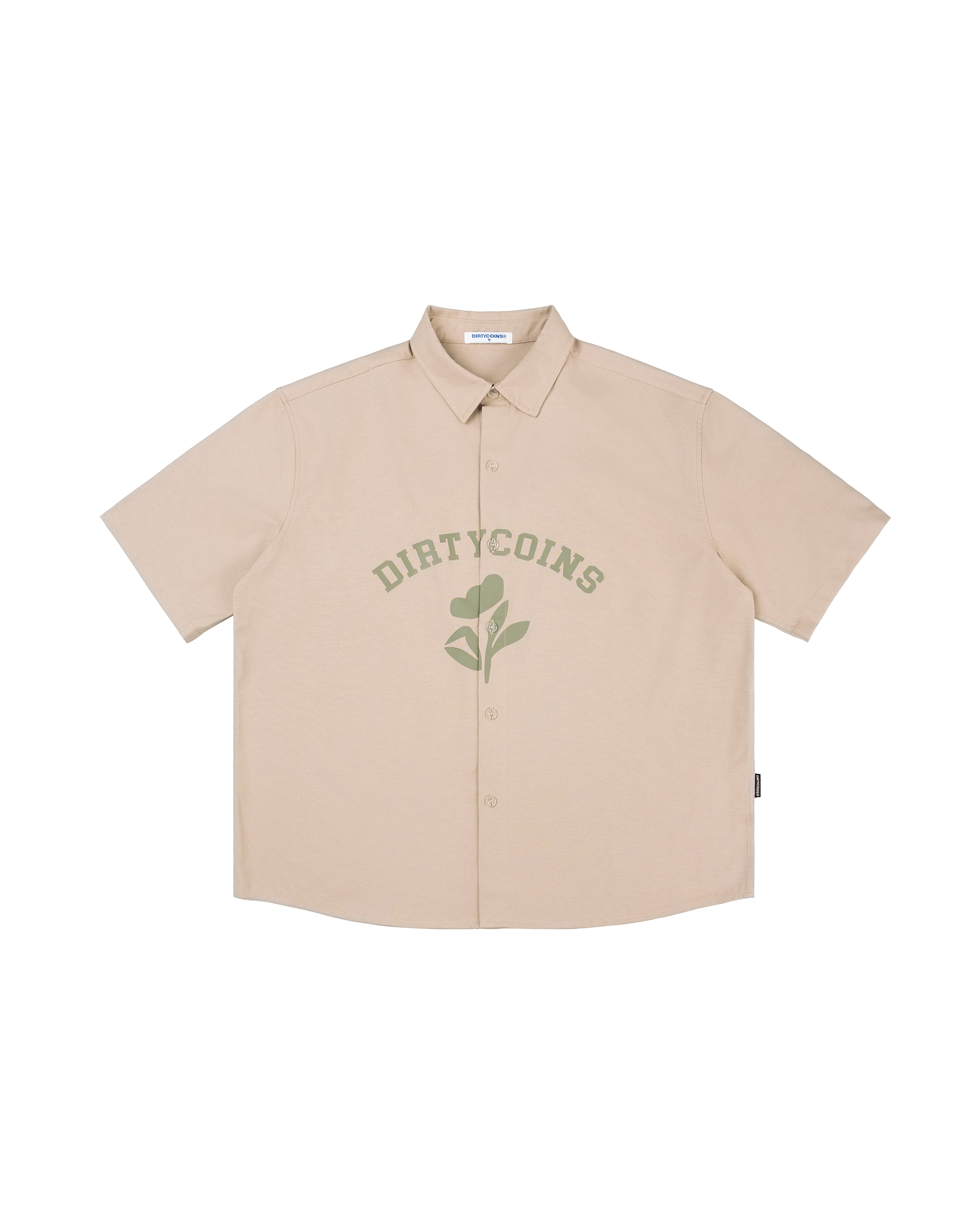 DirtyCoins Floral Silhouette Shirt Tan