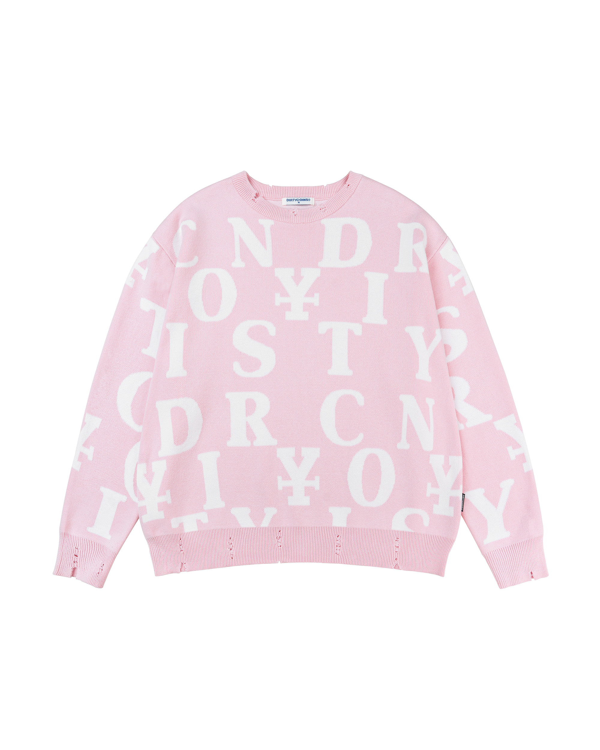 Letters Monogram Knit Sweater - Pink